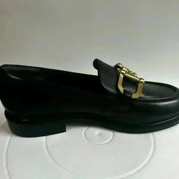 New FREE PEOPLE CHARLEY CHAIN Leather Loafer 6.5