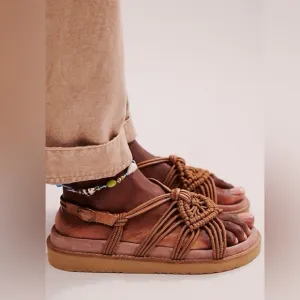 New Free People Marla Rope Desert Flat Sandals Shoes