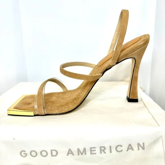 New in Box - Good American Shoes - Stand Out Square Open Toe Heels - Women's 10