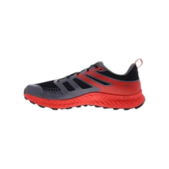 NEW INOV-8 men's trailfly shoes in black/fiery red/dark grey