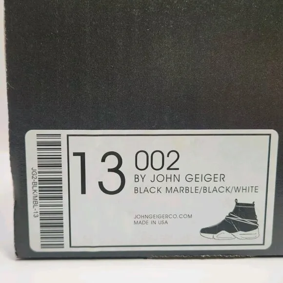 NEW John Geiger 002 Highs Black Marble Dead Stock DS Size 13 NIB