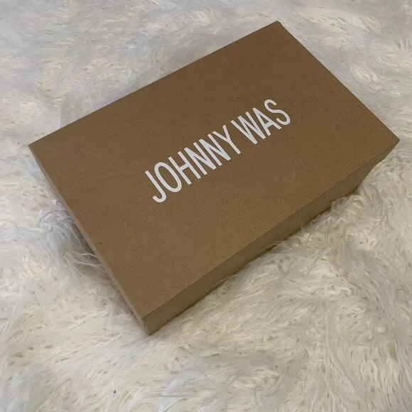 NEW Johnny Was Boho Embroidered Suede Celestial Mule Shoes Stars Eye Moon