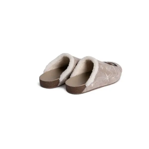 NEW Johnny Was Boho Embroidered Suede Celestial Mule Shoes Stars Eye Moon