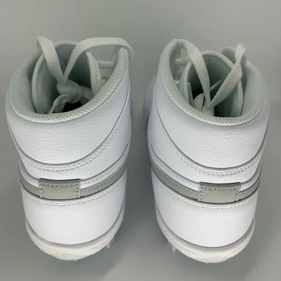 New Jordan 1 Mid TD Size 10 Us Men’s Football Cleats WHITE/GREY Style FJ6805-101