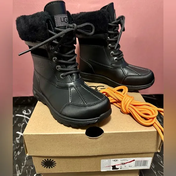 New Kids UGG BUTTE II Black Winter BOOTS