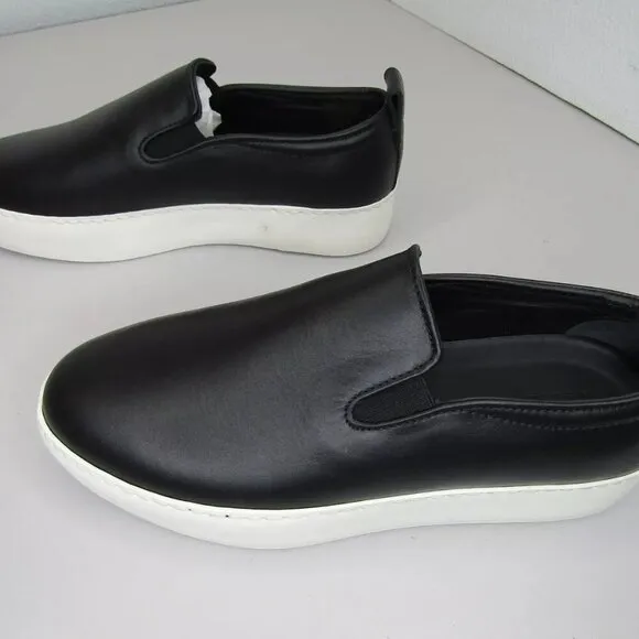 NEW KOIO Womens Onyx Jesi Slip On Sneakers  Tennis Shoes Black Leather Size 7