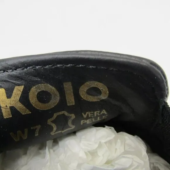 NEW KOIO Womens Onyx Jesi Slip On Sneakers  Tennis Shoes Black Leather Size 7