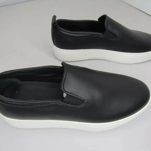 NEW KOIO Womens Onyx Jesi Slip On Sneakers  Tennis Shoes Black Leather Size 7