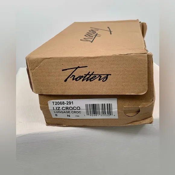 🌹New Listing🌹NWT NIB Trotters Liz Croco Womens Brown Leather Loafer Flats Shoes