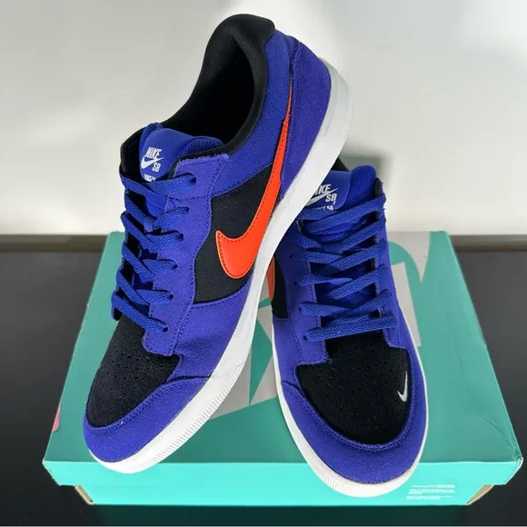 New Men Nike SB Force 58 Sneakers Shoes Concord/Team Orange/Black Size 13