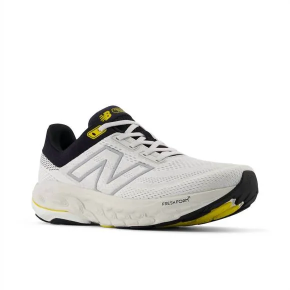 NEW NEW BALANCE men's 860 v14 running sneakers in white with black and sea salt