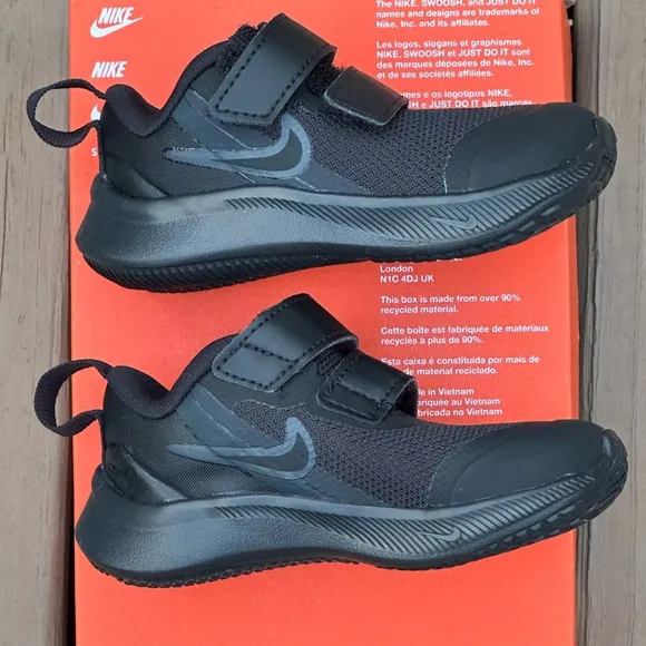 NEW Nike Baby / Toddler Star Runner 3 Low Casual Sneaker (Black)