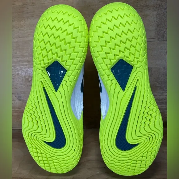 NEW Nike Court Zoom Vapor Cage 4 Rafa Mens Sz 12 Tennis Shoes White Volt Teal
