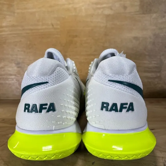 NEW Nike Court Zoom Vapor Cage 4 Rafa Mens Sz 12 Tennis Shoes White Volt Teal