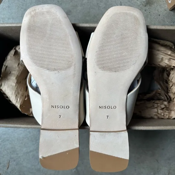 NEW Nisolo Catalina Slide Sandal in Bone, Size 7