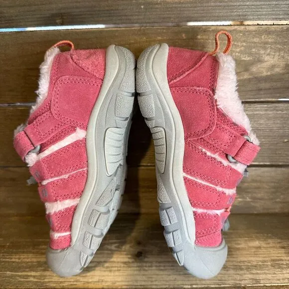 New NWOB Little Kids Keen Newport Pink Suede Fur Trimmed Outdoor Shoes Size 13 C
