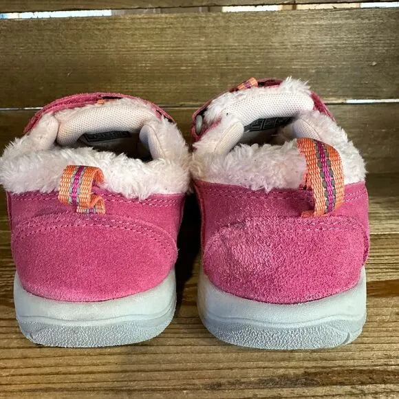 New NWOB Little Kids Keen Newport Pink Suede Fur Trimmed Outdoor Shoes Size 13 C