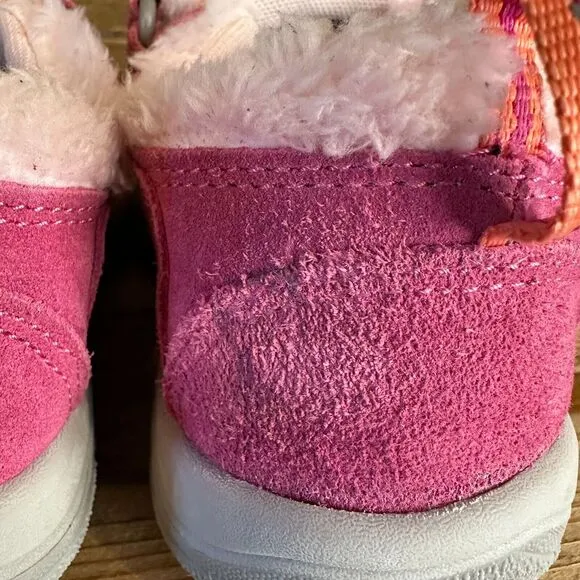New NWOB Little Kids Keen Newport Pink Suede Fur Trimmed Outdoor Shoes Size 13 C