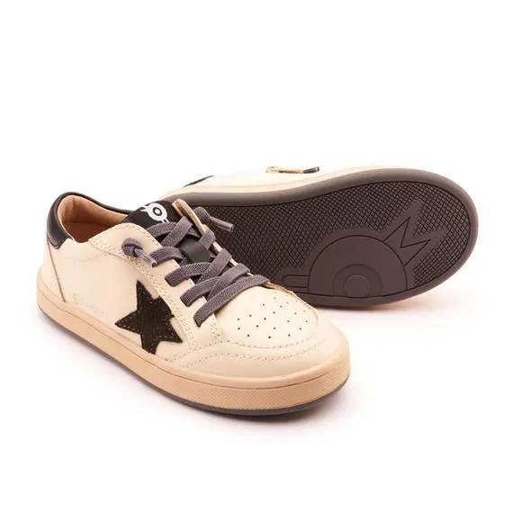 NEW OLDSOLES kid's platinum runner shoes in cream/black