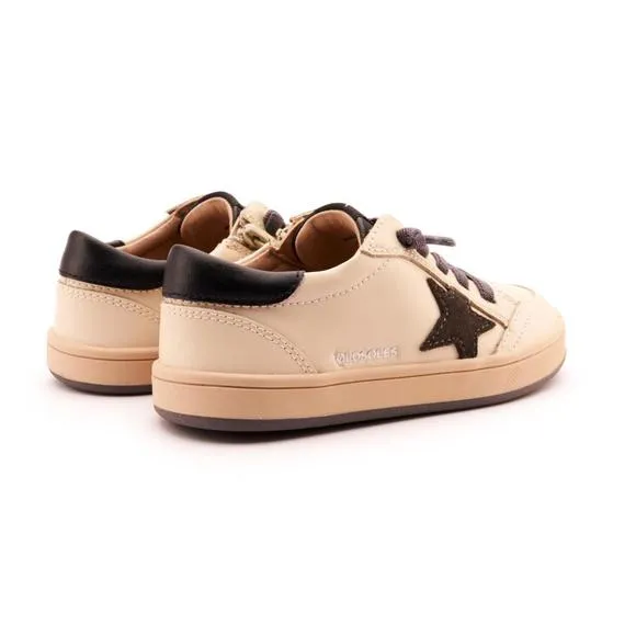 NEW OLDSOLES kid's platinum runner shoes in cream/black