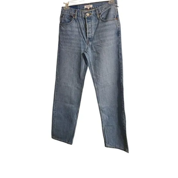 New! RE/DONE 70s Ultra High Rise Stove Pipe Jeans Blue Women's Size 24‎