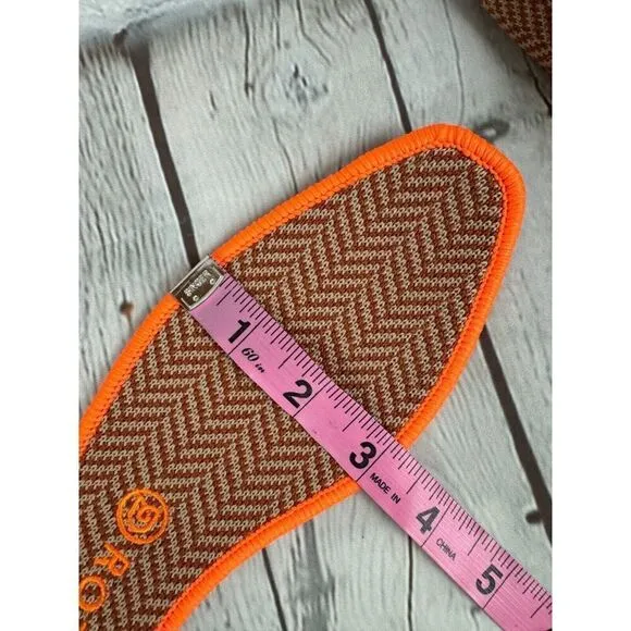 NEW! ROTHY'S beige orange chevron herringbone flat ballerina shoes 10