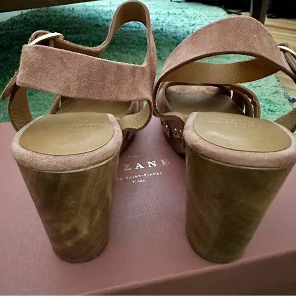 NEW Sezane Isabelle blush pink suede clogs EU 35 / US 6