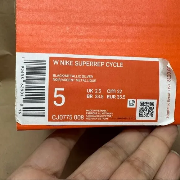 🚲New Sz 5 Women’s Cycling Shoes Nike SuperRep Cycle Spinning CJ0775-008 Black