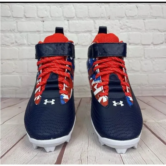 New Under Armour Harper 7 Mid USA Baseball Shoes Youth Size 3Y (3025599-400)