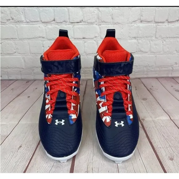 New Under Armour Harper 7 Mid USA Baseball Shoes Youth Size 3Y (3025599-400)