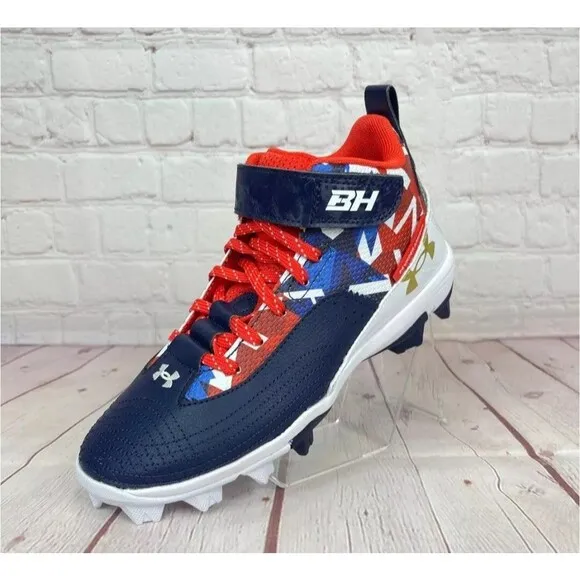 New Under Armour Harper 7 Mid USA Baseball Shoes Youth Size 3Y (3025599-400)