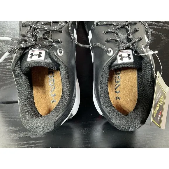 NEW! Under Armour Men's Size 7 Black Hovr Drive Gore-Tex Golf Shoes Leather RARE