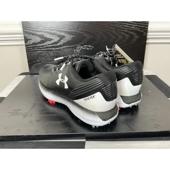 NEW! Under Armour Men's Size 7 Black Hovr Drive Gore-Tex Golf Shoes Leather RARE
