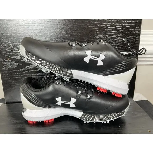 NEW! Under Armour Men's Size 7 Black Hovr Drive Gore-Tex Golf Shoes Leather RARE