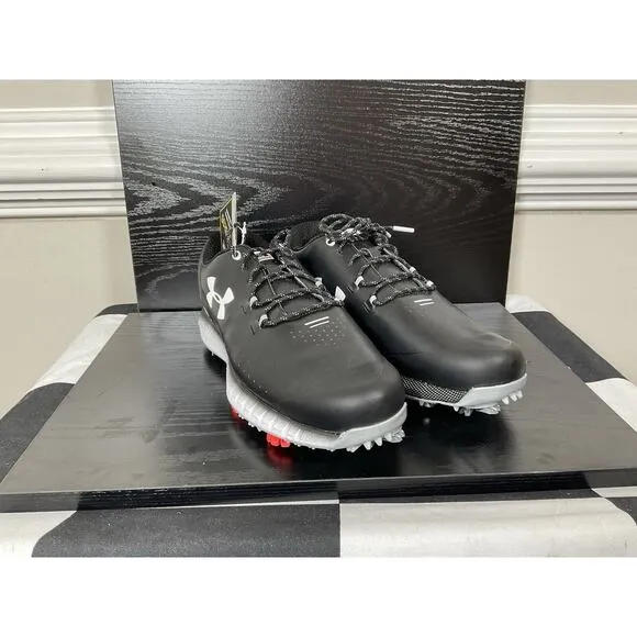 NEW! Under Armour Men's Size 7 Black Hovr Drive Gore-Tex Golf Shoes Leather RARE
