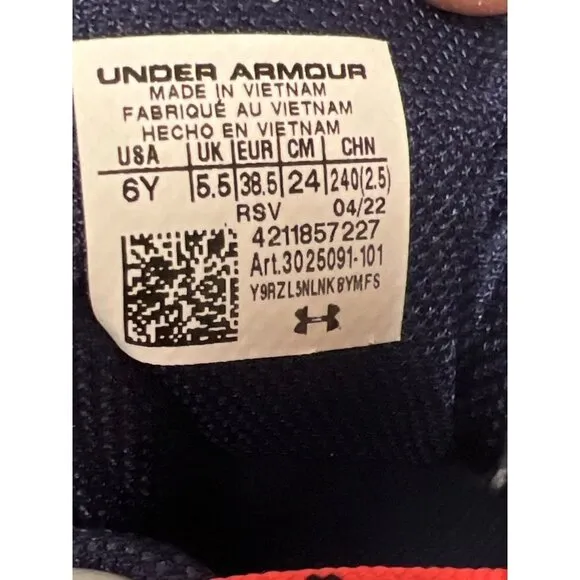 NEW! Under Armour Steph Curry 3Z6 Basketball Shoes Big Kids Size Gray Orange