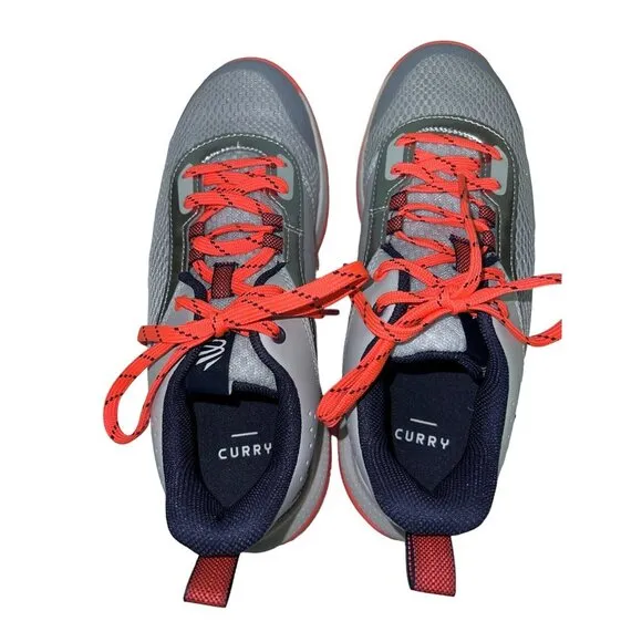 NEW! Under Armour Steph Curry 3Z6 Basketball Shoes Big Kids Size Gray Orange