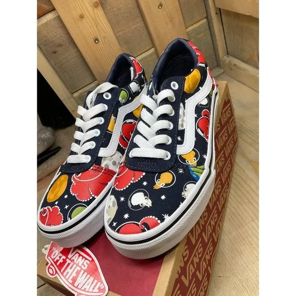 New US1 YT Kids Vans Ward Skate Shoes Sneakers Youth Glow Fish Parisian Night