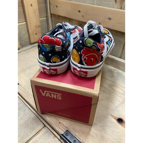New US1 YT Kids Vans Ward Skate Shoes Sneakers Youth Glow Fish Parisian Night