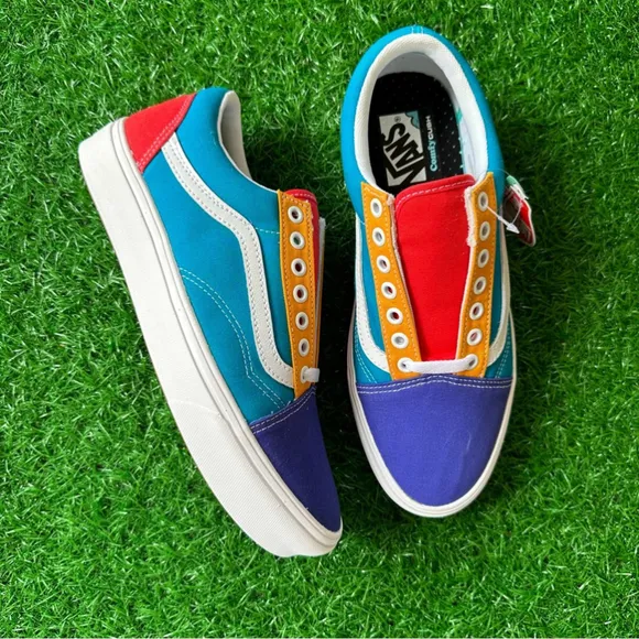 🍀New Vans Comfycush Old Skool Multi Block