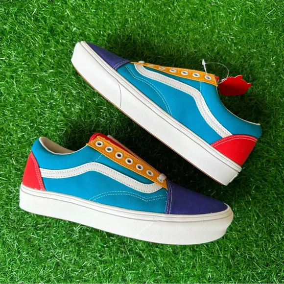 🍀New Vans Comfycush Old Skool Multi Block