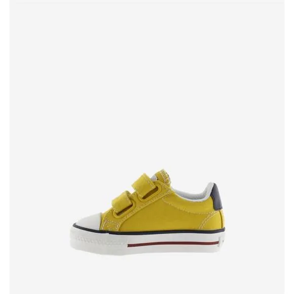 NEW VICTORIA SHOES kids tribu double velcro trainers in mostaza/mustard