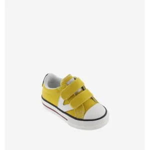 NEW VICTORIA SHOES kids tribu double velcro trainers in mostaza/mustard