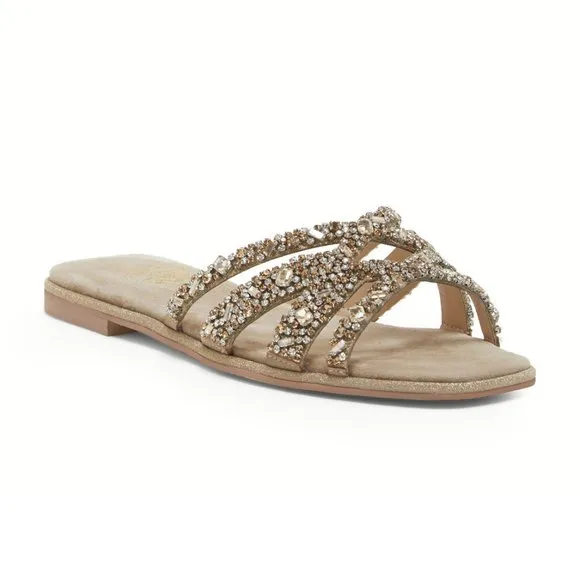 NEW Vince Camuto Sizes 8, 9, 10 Katia Sandal - Vison / Gold