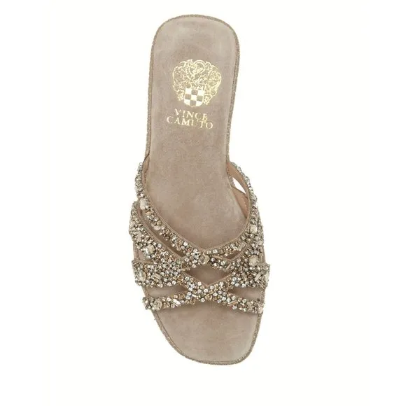 NEW Vince Camuto Sizes 8, 9, 10 Katia Sandal - Vison / Gold