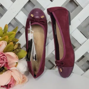 New with Tag Vionic Minna Suede and Leather Burgundy Ballet Flats Size 7.5