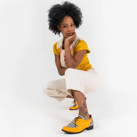 New Wolf &amp; Badger Embassy London USA - Madness - Sun Burst Yellow Size 38