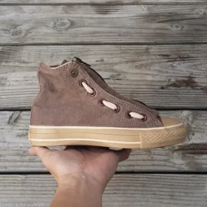New Women Converse Chuck Taylor All Star Zip-Up Khaki Brown Shoes Sneakers