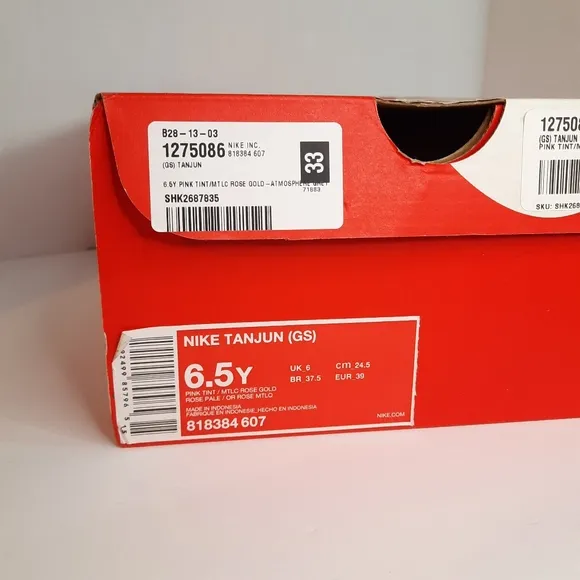 NIB Nike Youth/Womens Narrow GS Tanjun Sneakers Shoes PINK
