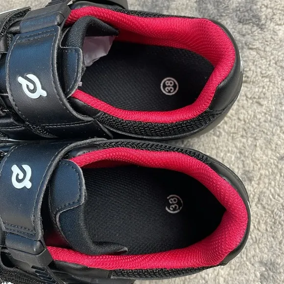 NIB Peloton Cycling Shoes for Peloton Bike Black Triple Strap Womens Sz 38